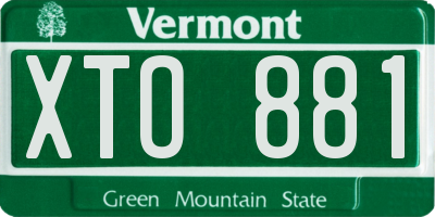 VT license plate XTO881