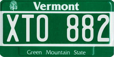 VT license plate XTO882