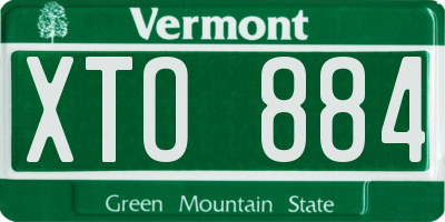 VT license plate XTO884