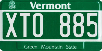 VT license plate XTO885