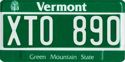 VT license plate XTO890