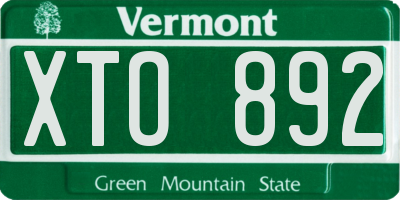 VT license plate XTO892