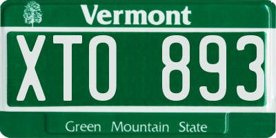 VT license plate XTO893