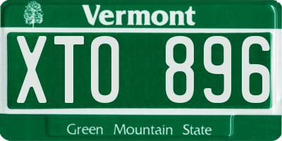 VT license plate XTO896
