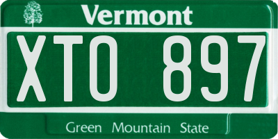 VT license plate XTO897