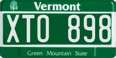 VT license plate XTO898