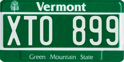 VT license plate XTO899