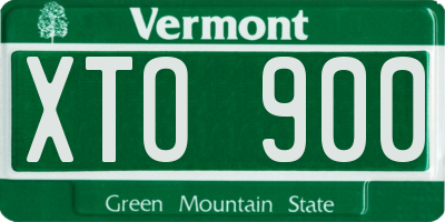 VT license plate XTO900