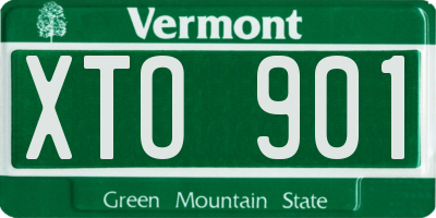 VT license plate XTO901