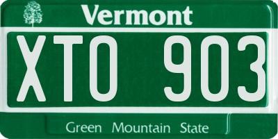 VT license plate XTO903