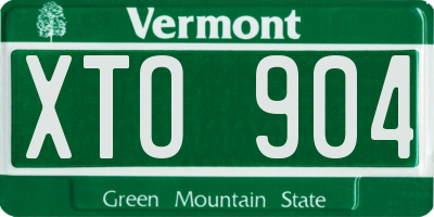 VT license plate XTO904
