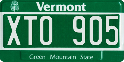 VT license plate XTO905