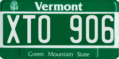 VT license plate XTO906