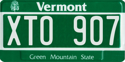VT license plate XTO907