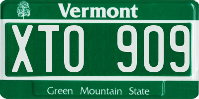 VT license plate XTO909