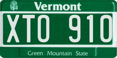 VT license plate XTO910