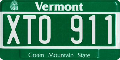 VT license plate XTO911