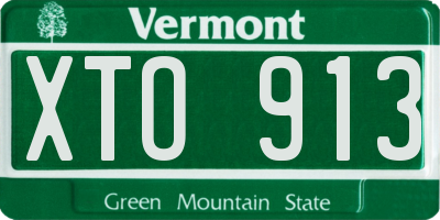 VT license plate XTO913