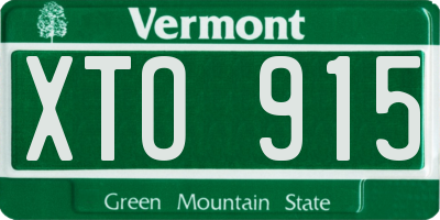 VT license plate XTO915
