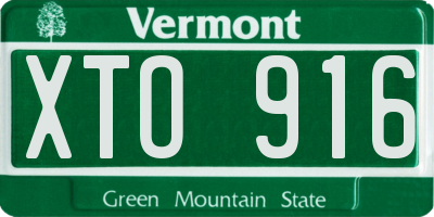 VT license plate XTO916