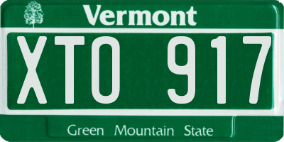 VT license plate XTO917