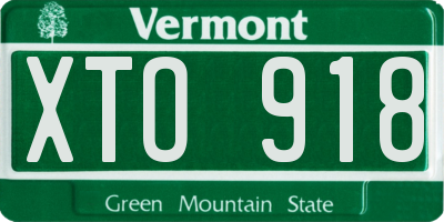 VT license plate XTO918