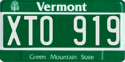 VT license plate XTO919