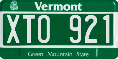VT license plate XTO921