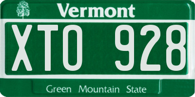 VT license plate XTO928