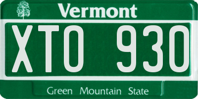 VT license plate XTO930