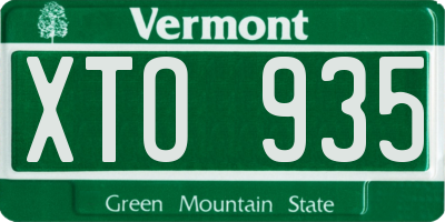 VT license plate XTO935