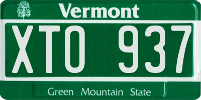 VT license plate XTO937