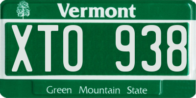 VT license plate XTO938