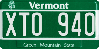 VT license plate XTO940