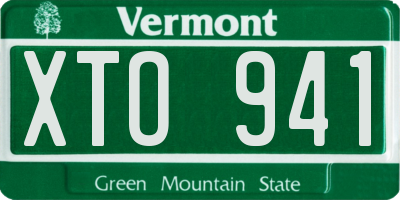 VT license plate XTO941