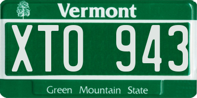 VT license plate XTO943