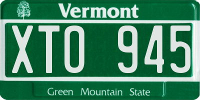 VT license plate XTO945