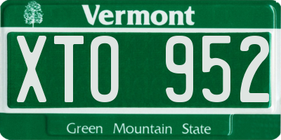 VT license plate XTO952