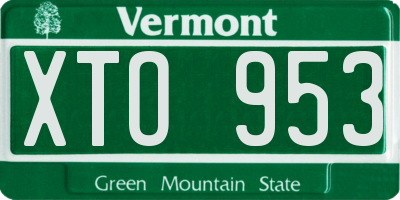 VT license plate XTO953