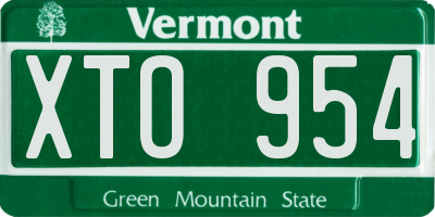 VT license plate XTO954