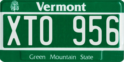 VT license plate XTO956