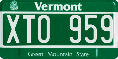 VT license plate XTO959