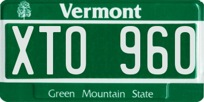 VT license plate XTO960