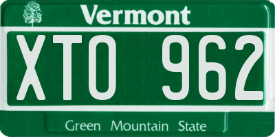 VT license plate XTO962