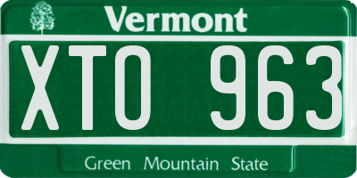 VT license plate XTO963