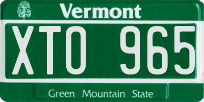 VT license plate XTO965