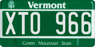 VT license plate XTO966