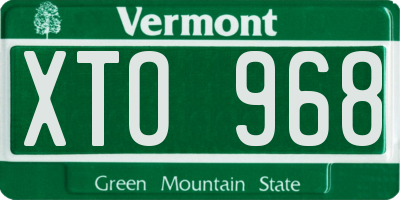 VT license plate XTO968
