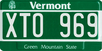 VT license plate XTO969