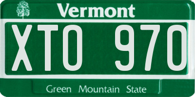 VT license plate XTO970